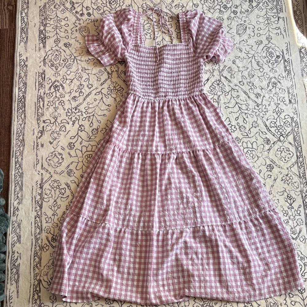 Purple Gingham Dress Medium